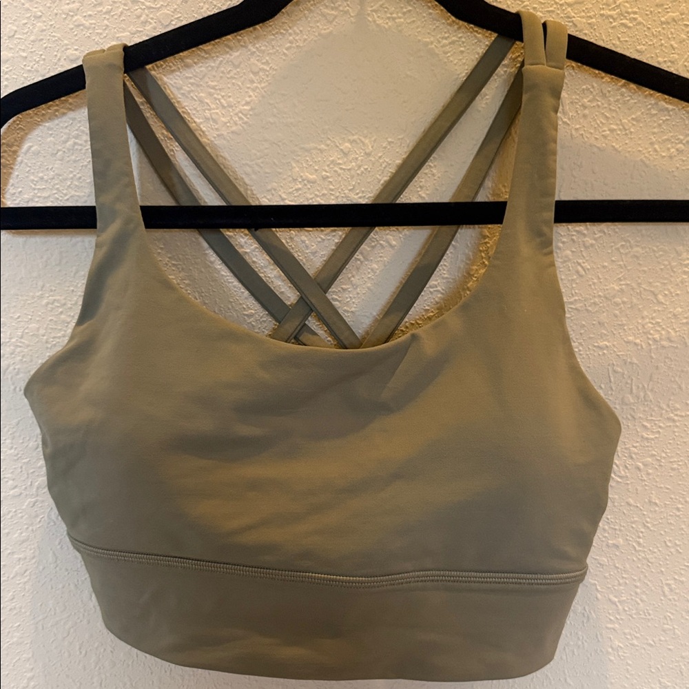 lululemon athletica Olive Green Strappy Crossback Sports Bra